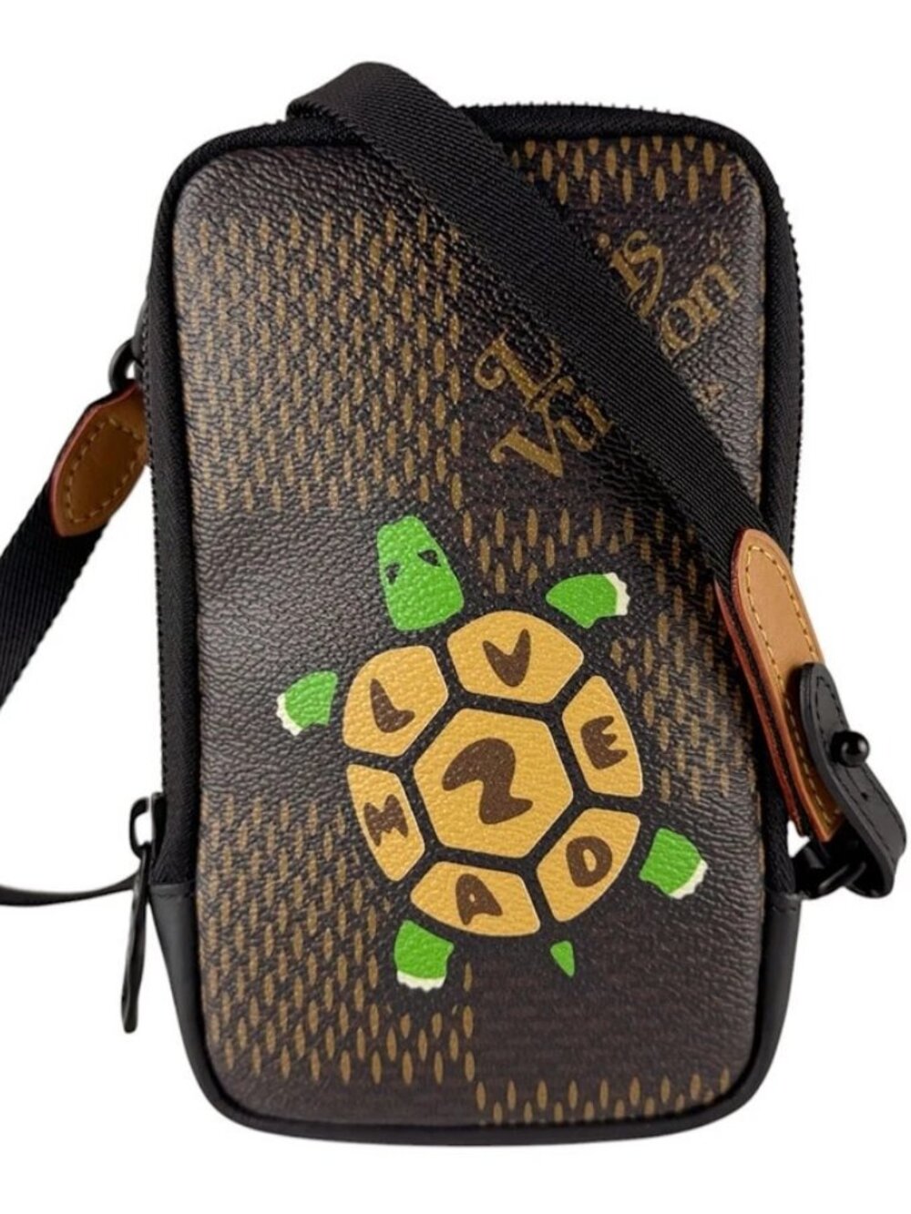 LOUIS VUITTON x NIGO Double Phone Pouch Shoulder Bag Brown